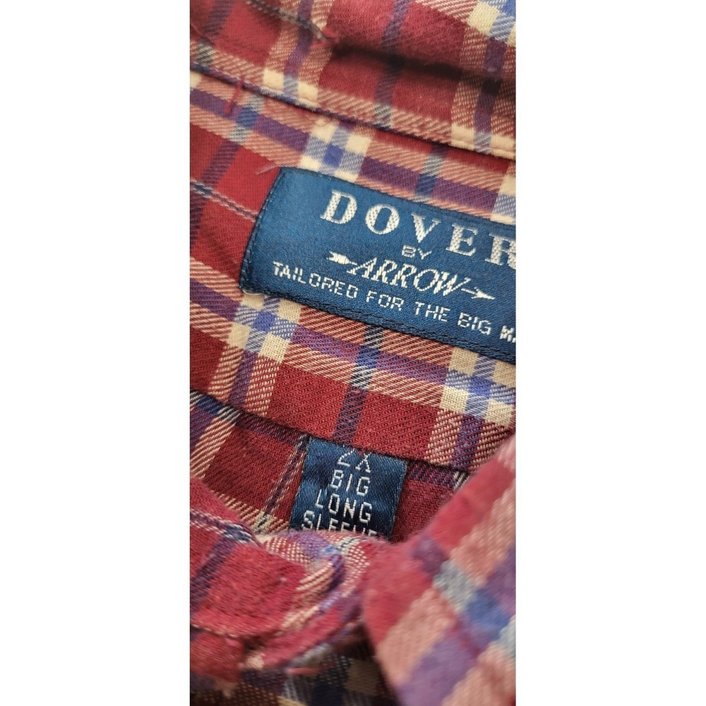 Vintage 90s Dover Dress Plaid Long Sleeve Shirt Mens 2XL Mint Condition #32 - Picture 4 of 6